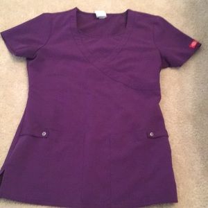 Dickies eggplant purple scrub top